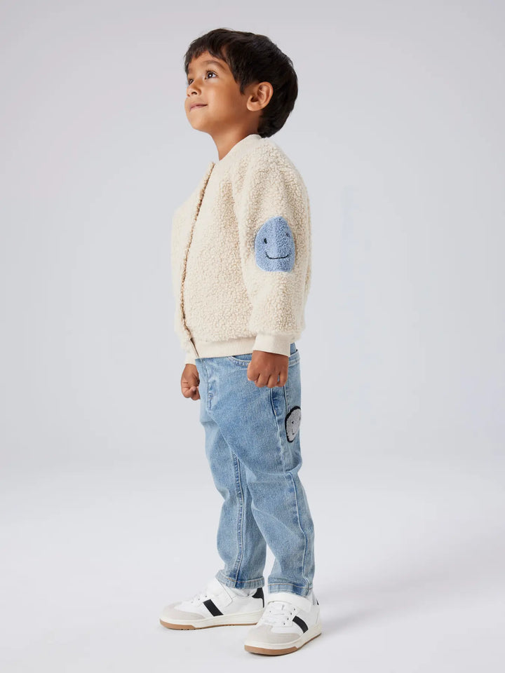 Teddy jasje smiley peyote blauw