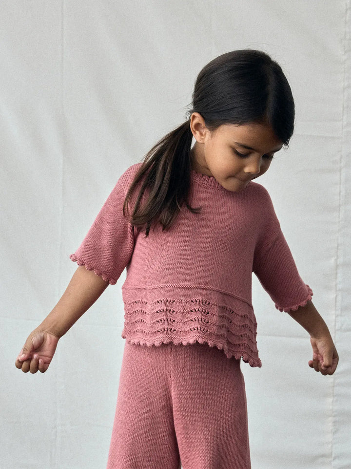 Knit top withered rose