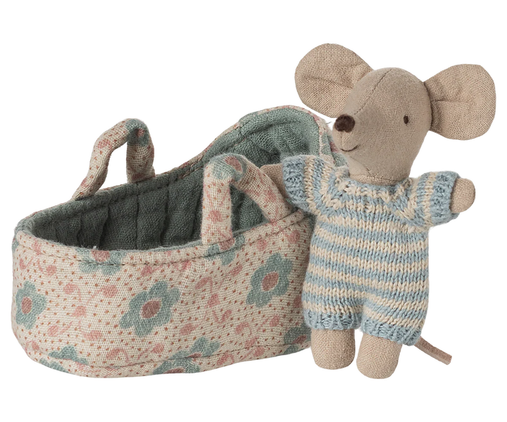 Baby mouse in carry cot - Blue