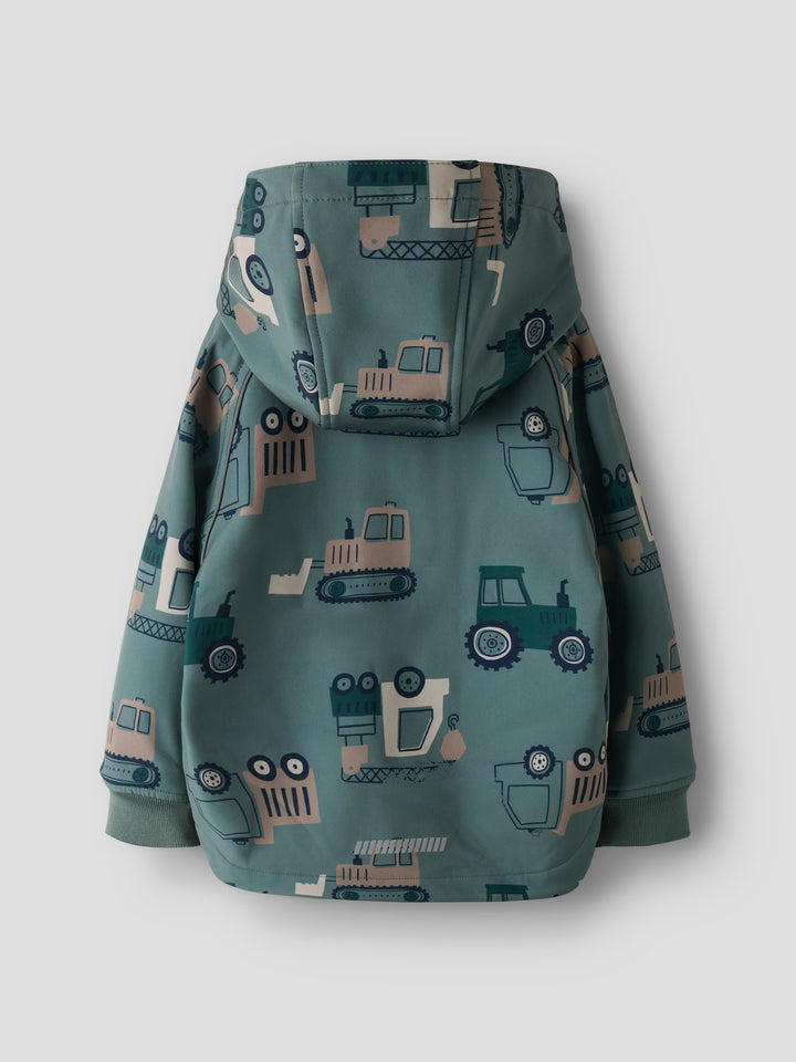 NMMALFA08 SOFTSHELL JACKET AOP FO Balsam Green MACHINES