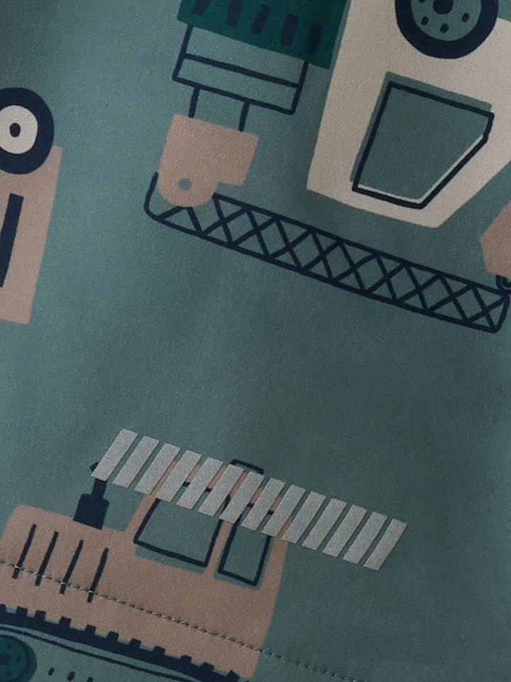 NMMALFA08 SOFTSHELL JACKET AOP FO Balsam Green MACHINES