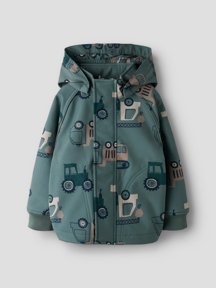 NMMALFA08 SOFTSHELL JACKET AOP FO Balsam Green MACHINES