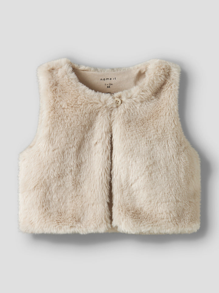 NBFTACATHY Fur gilet Pumice Stone