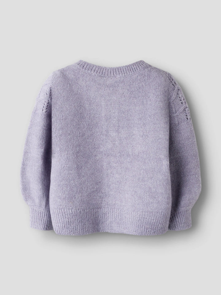 NMFBATRILLA LS KNIT CARD Lavender Gray