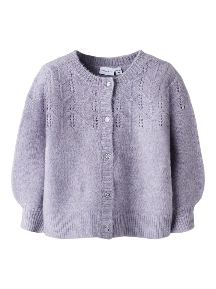 NMFBATRILLA LS KNIT CARD Lavender Gray