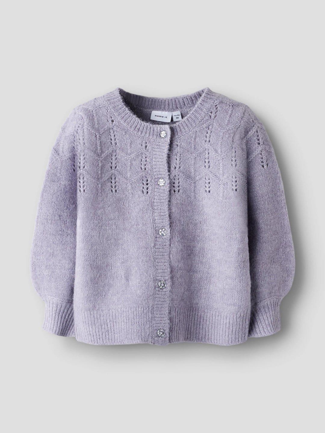 NMFBATRILLA LS KNIT CARD Lavender Gray