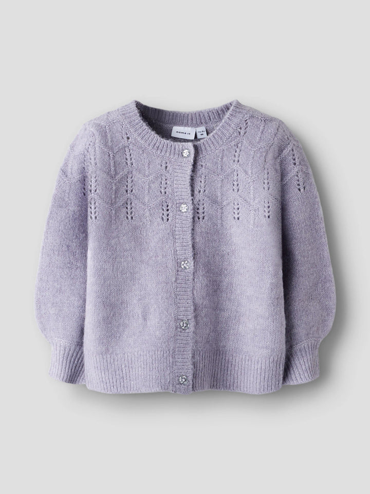 NMFBATRILLA LS KNIT CARD Lavender Gray