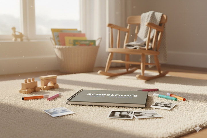 Schoolfotoboek linnen moss grey