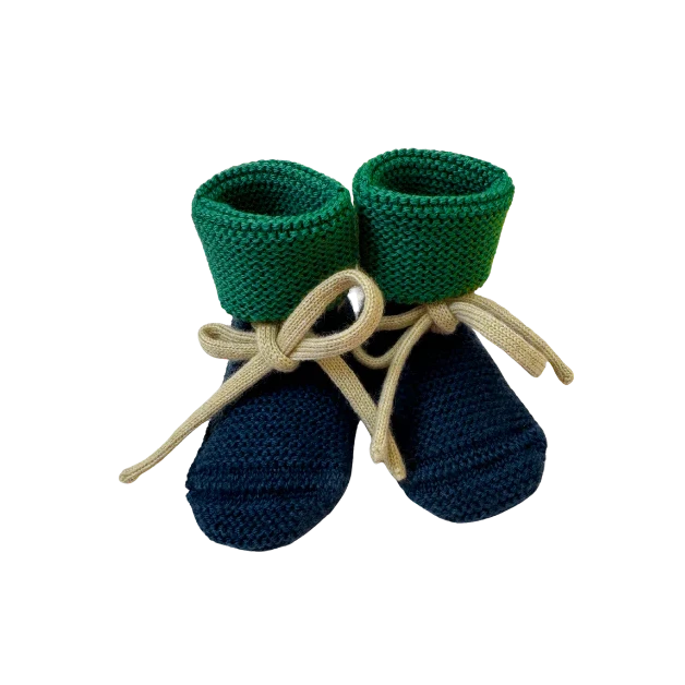 Wollen slofjes blue/grass