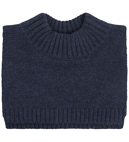 Nekwarmer sjaal knitted wol navy melange