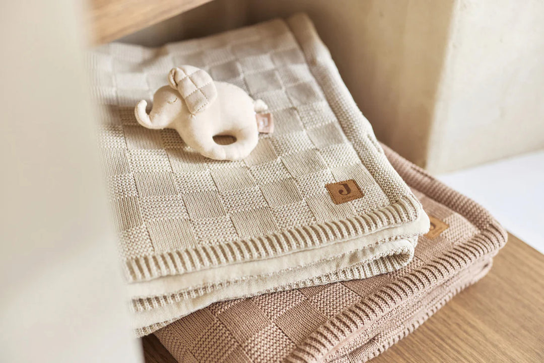 Deken warm knit sand/velvet