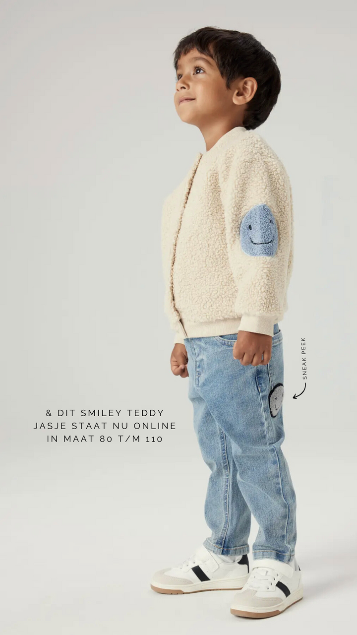 Teddy jasje smiley peyote blauw