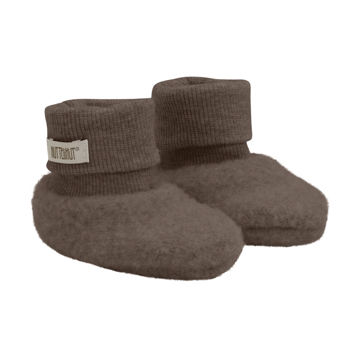 Wollen slofjes brown melange