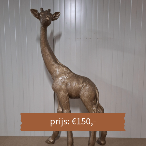 Beeld giraf goud 119 cm