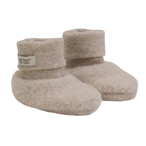 Wollen slofjes camel melange