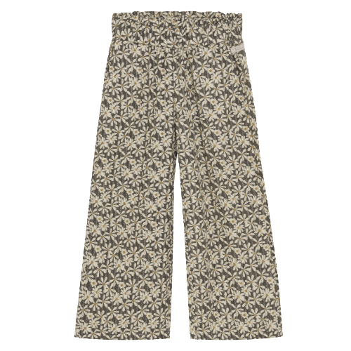 Flared broek shiny flowers