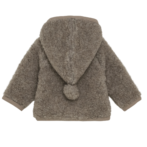 Wollen teddy jasje camel melange