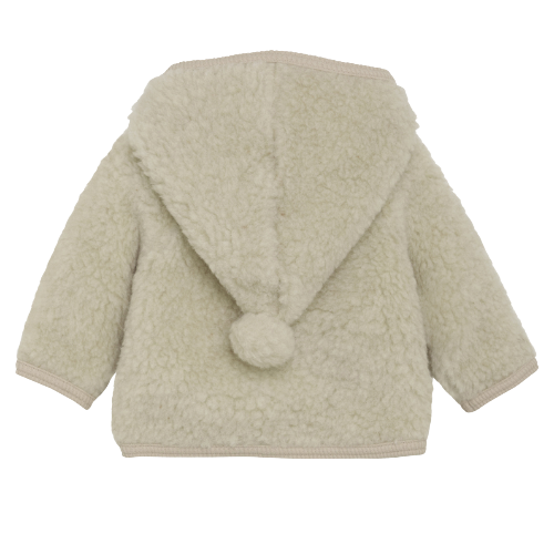 Wollen teddy jasje cement