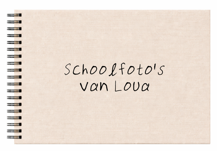 Schoolfotoboek linnen zand