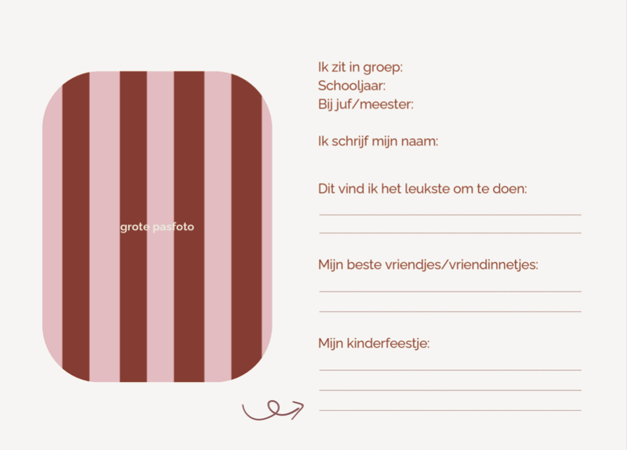 Schoolfotoboek linnen candy