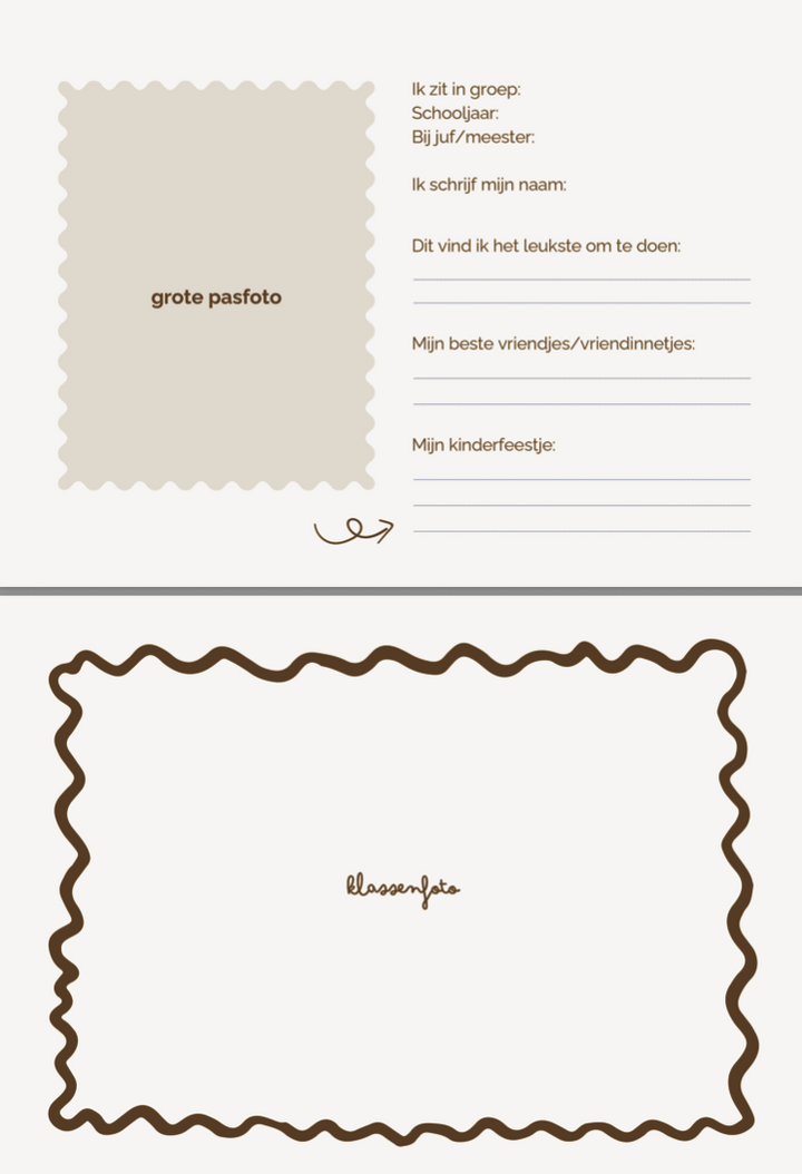 Schoolfotoboek linnen zand