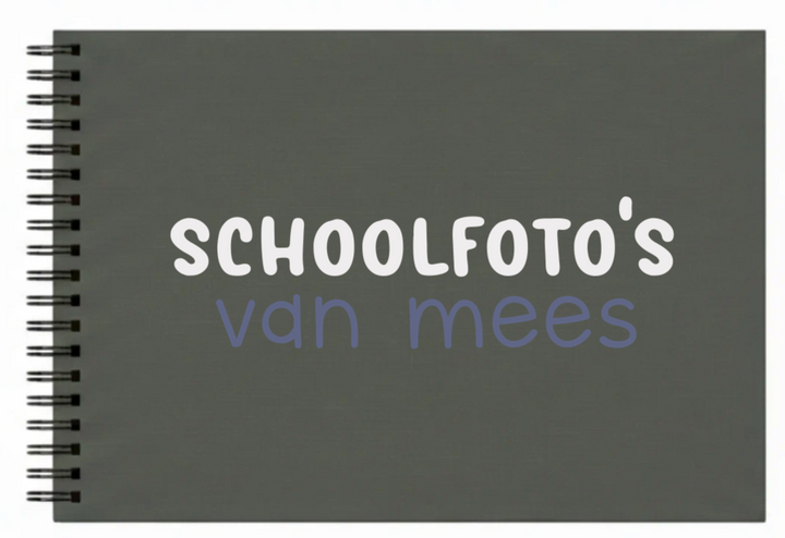 Schoolfotoboek linnen moss grey