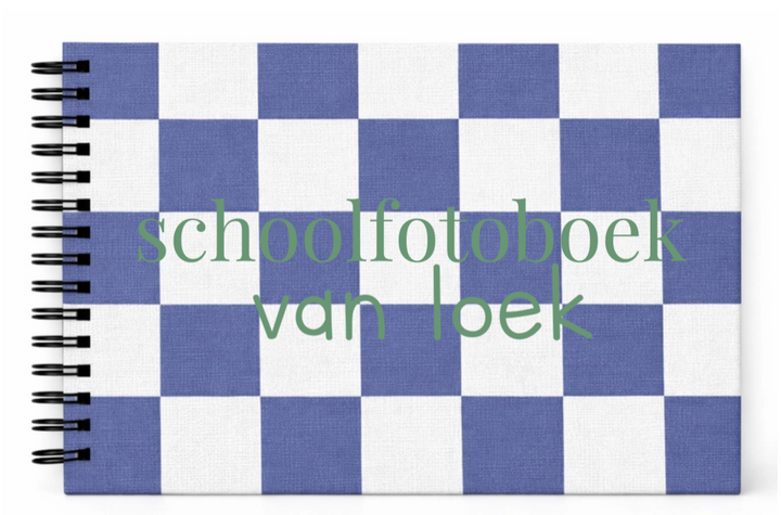 Schoolfotoboek linnen checker