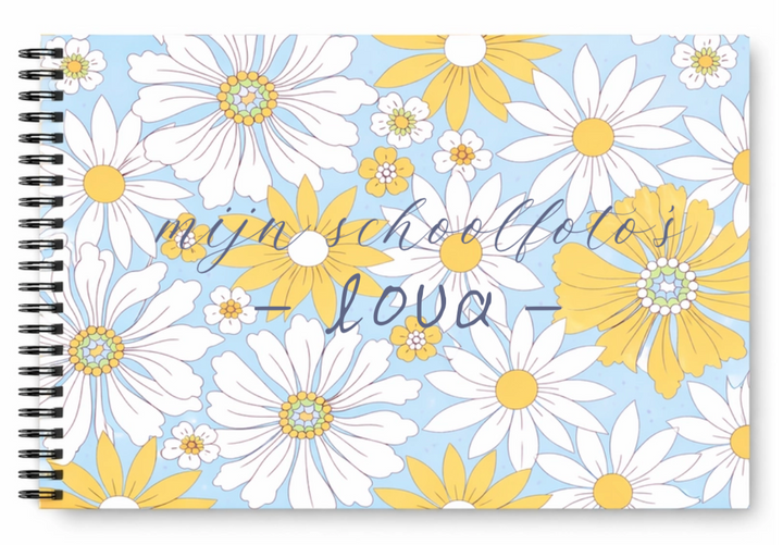Schoolfotoboek linnen floral