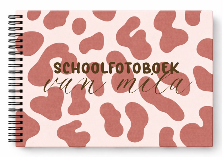 Schoolfotoboek linnen panter
