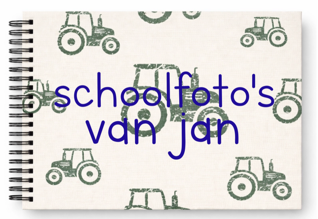 Schoolfotoboek linnen tractor