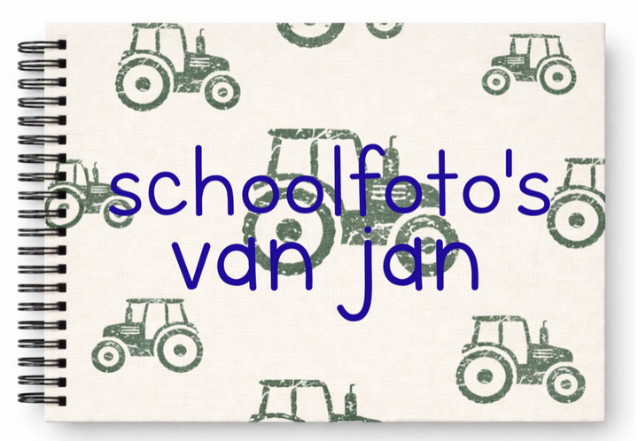Schoolfotoboek linnen tractor
