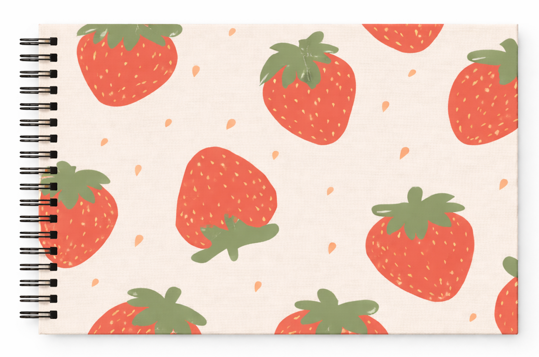 Schoolfotoboek linnen strawberry
