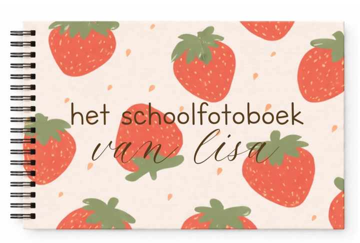 Schoolfotoboek linnen strawberry