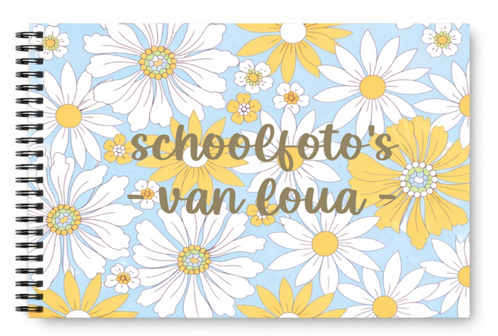 Schoolfotoboek linnen floral