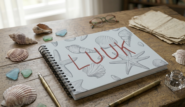 Schoolfotoboek linnen sea