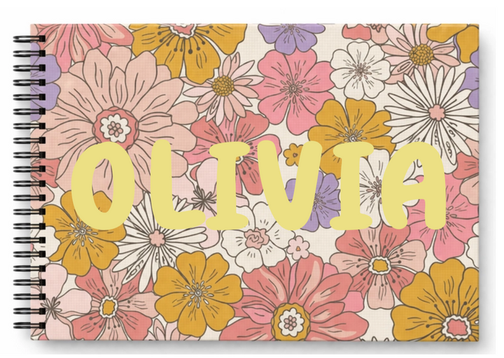 Schoolfotoboek linnen floral