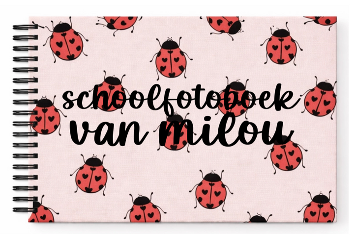Schoolfotoboek linnen lieveheersbeestje