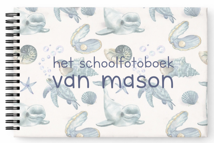 Schoolfotoboek linnen sealife