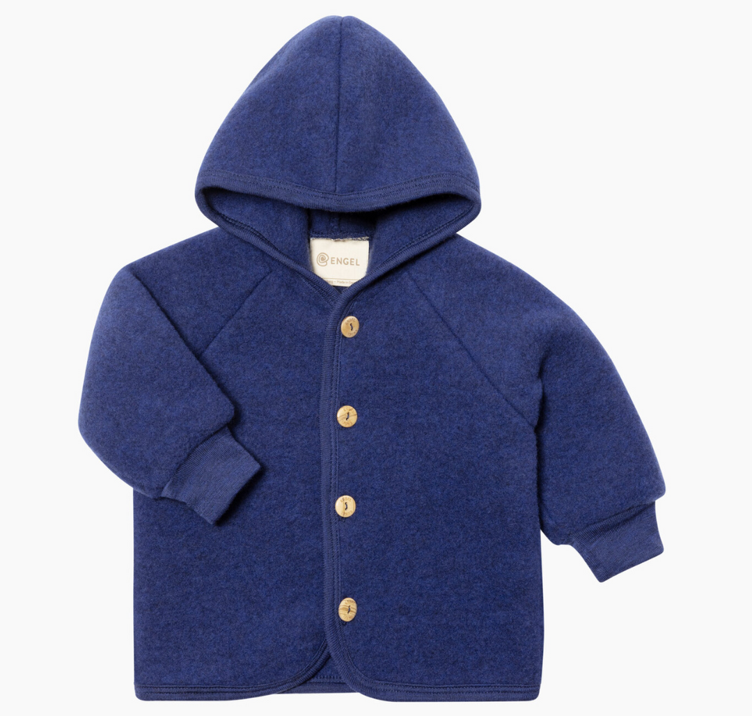 Jasje 100% wol-fleece — gentian mélange