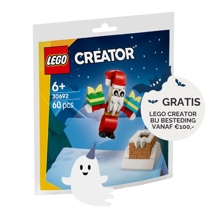 LEGO kerstman in de schoorsteen