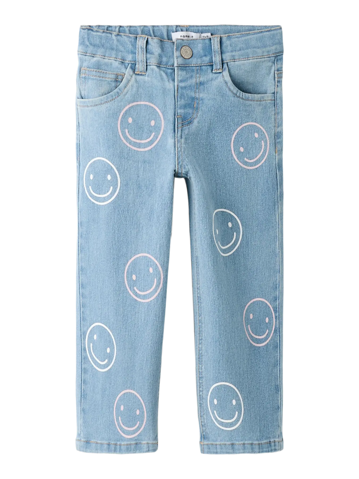Jeans light blue denim smiley