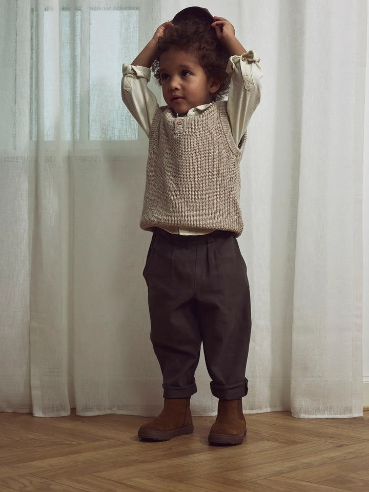 Knit spencer oxford tan mlange