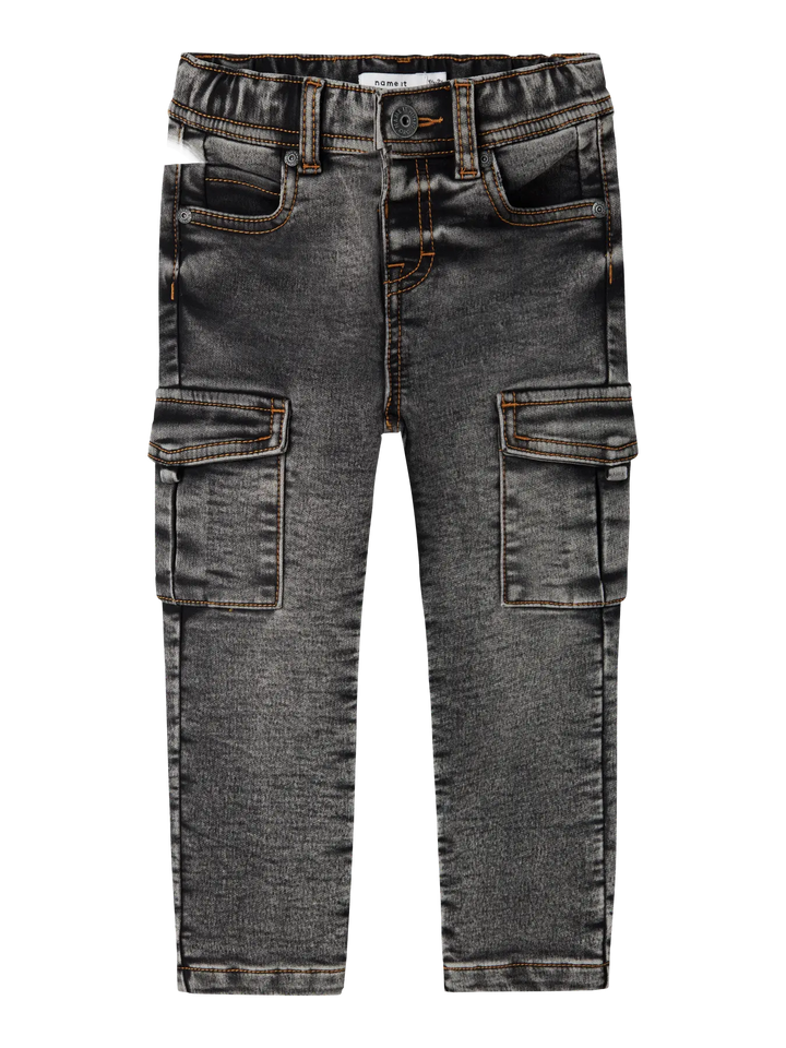 Jeans cargo dark grey denim