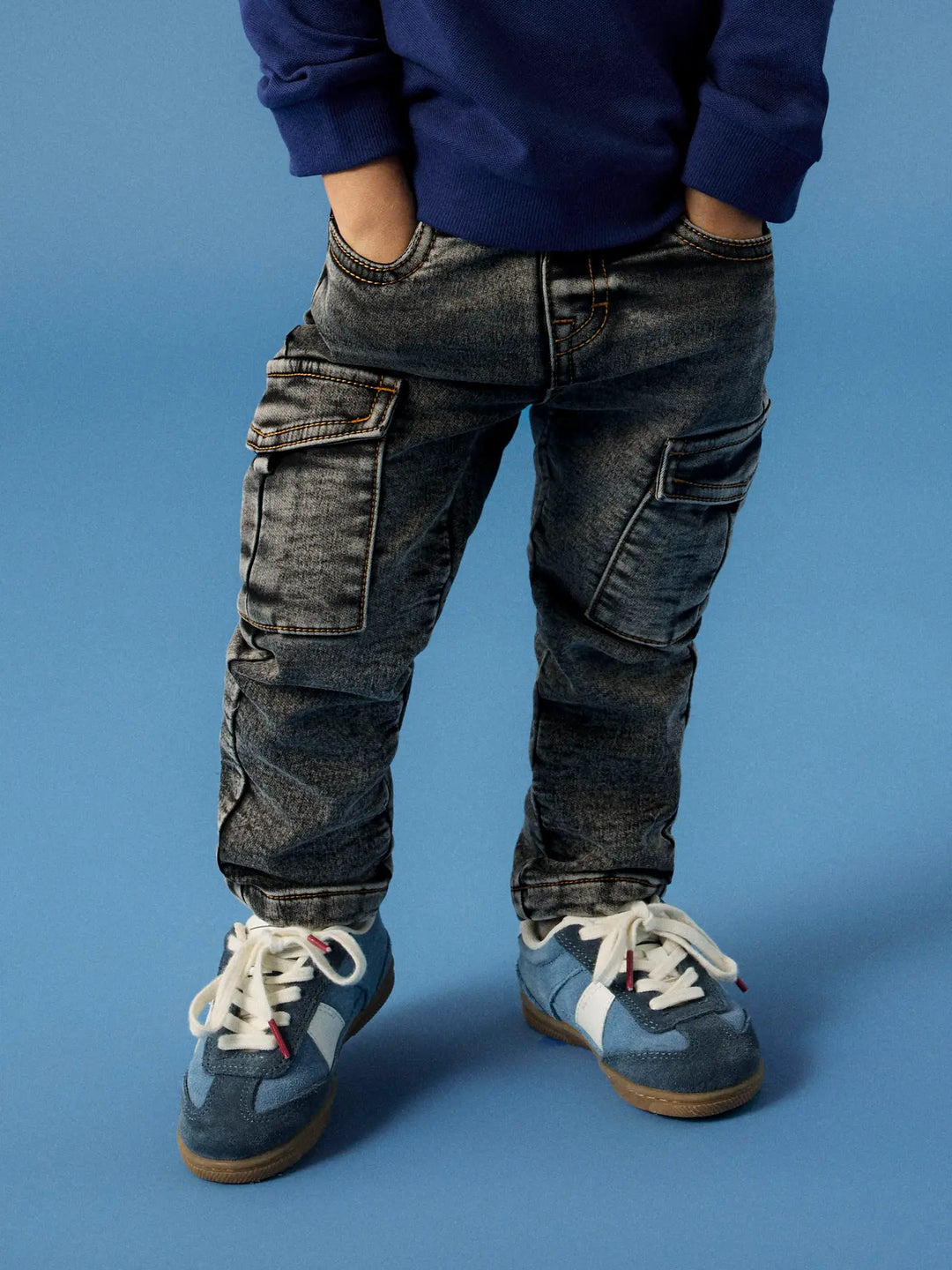 Jeans cargo dark grey denim