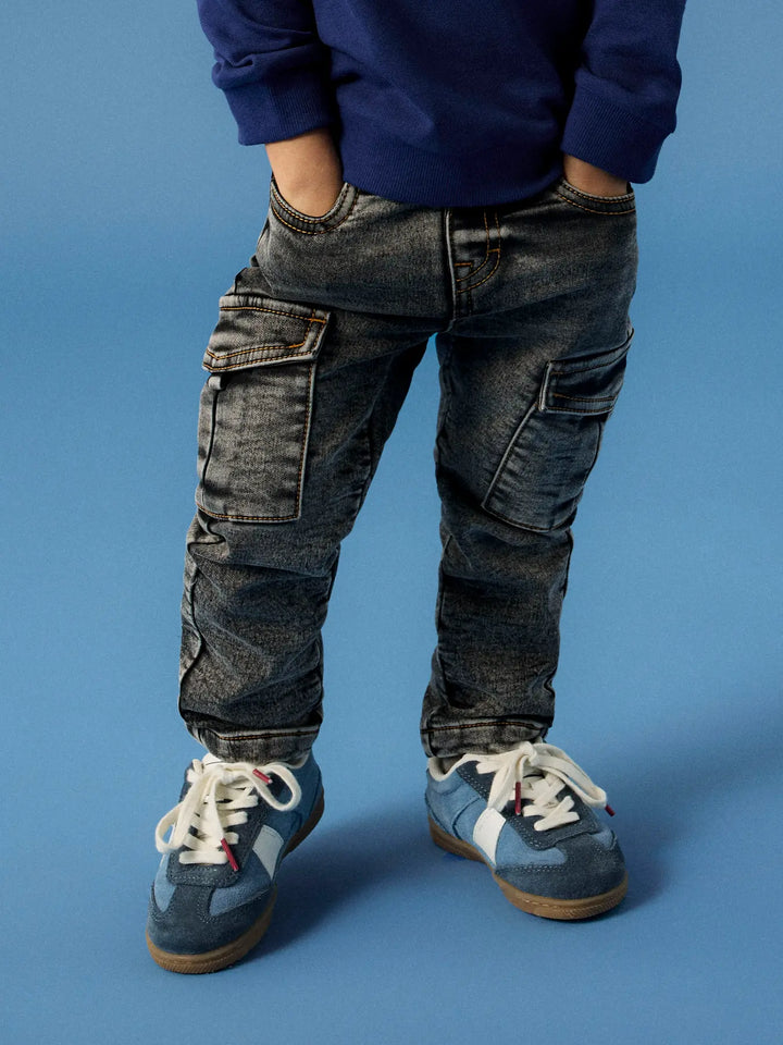 Jeans cargo dark grey denim