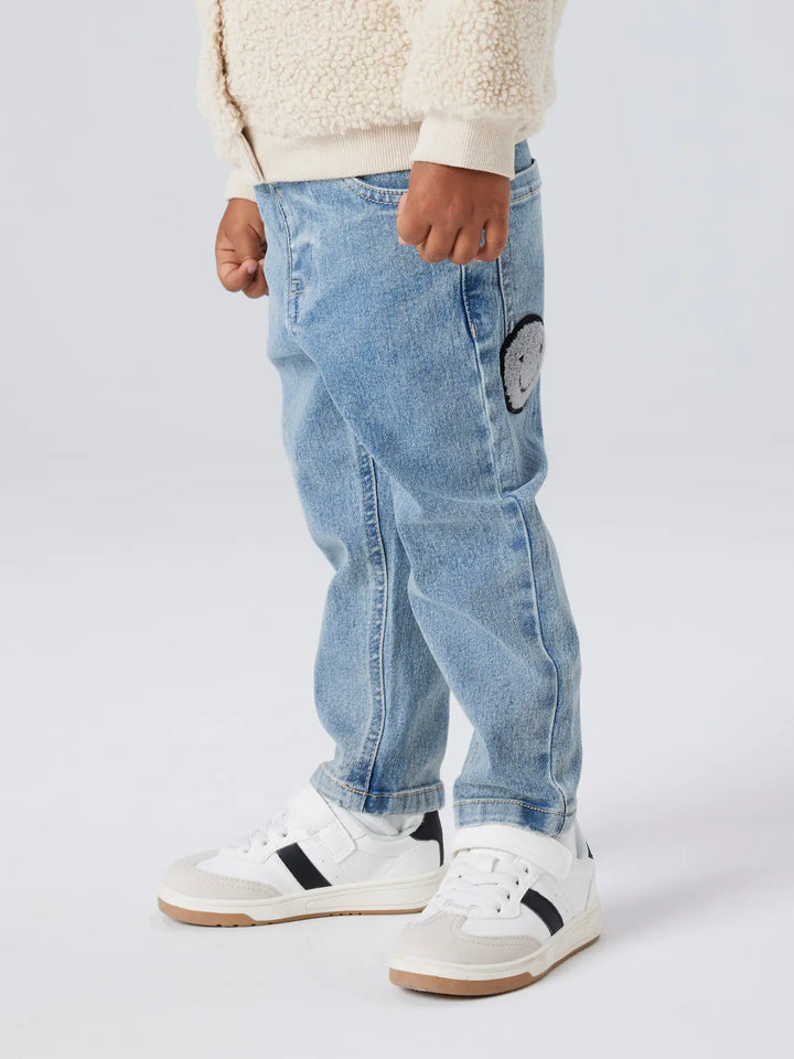 Jeans medium blue denim smiley