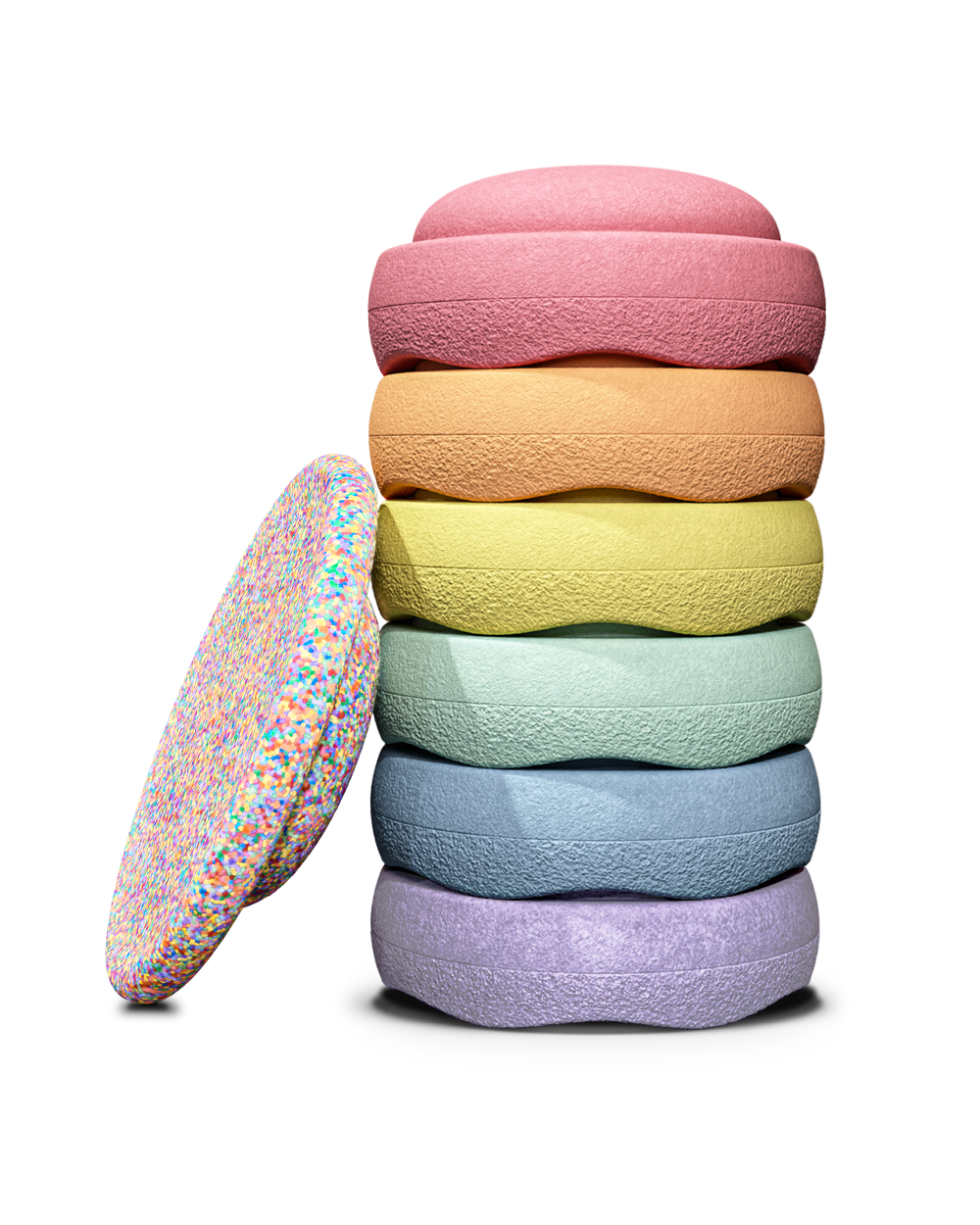 Stapelstein-Super-Confetti-Rainbow-Set-pastel-green-edition
