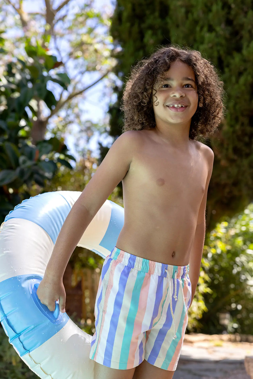 Swim shorts multi colour stripes Nectarine 3