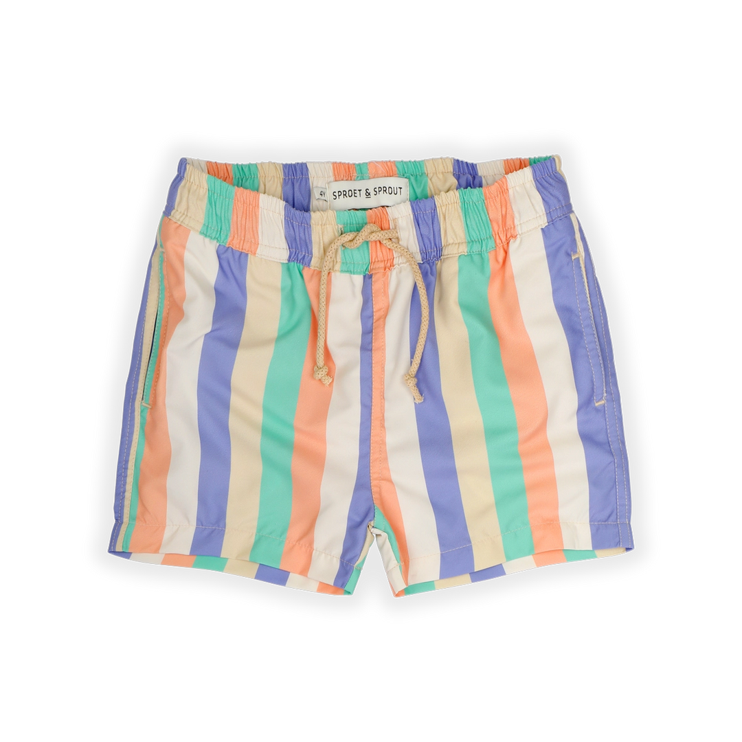 Swim shorts multi colour stripes Nectarine primary