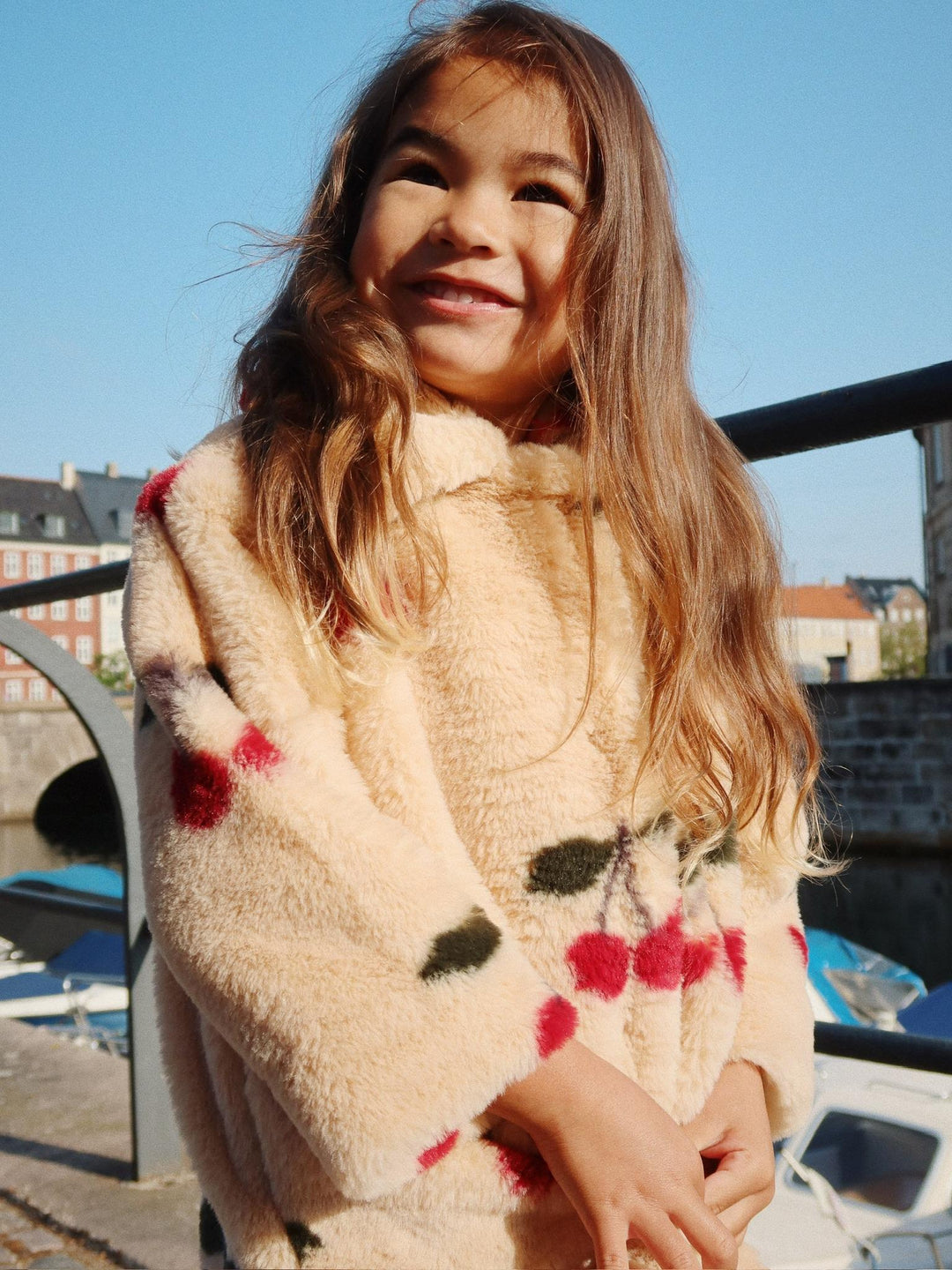 Fuzzie winterjas ma grande cerise